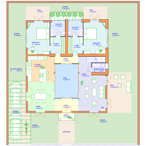 Floor plan 3 bhk - ground floor