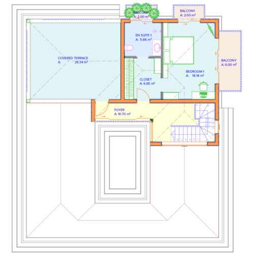 Floor plan 3 bhk - top floor